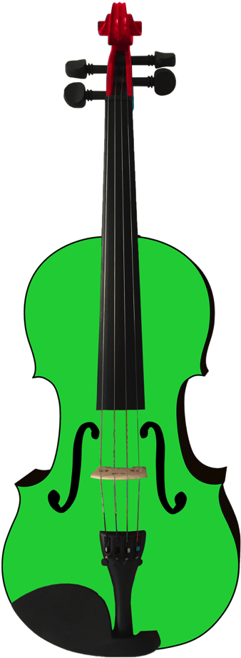Green Violin Isolated Background.png