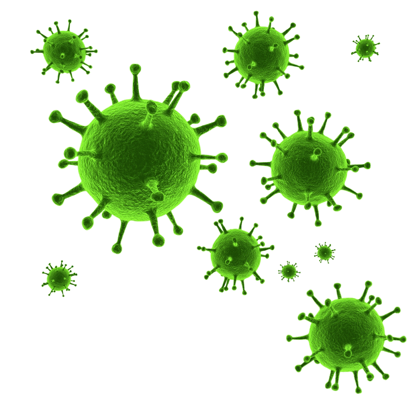 Green Virus Particles3 D Illustration