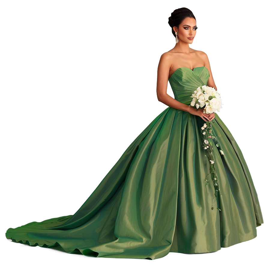 Green Wedding Gowns Png Jsn