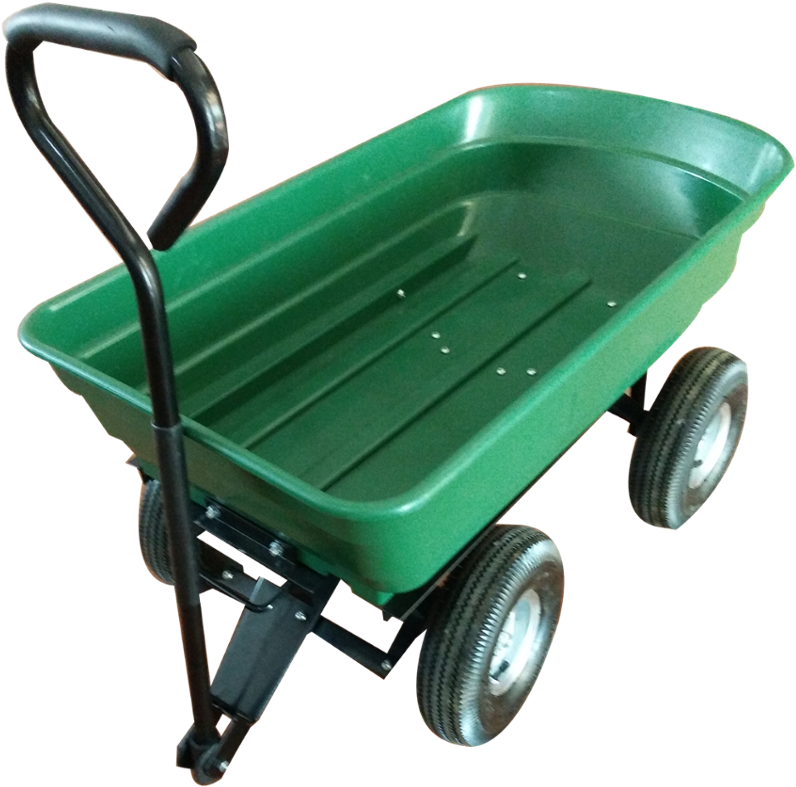 Green Wheelbarrow Isolated Background