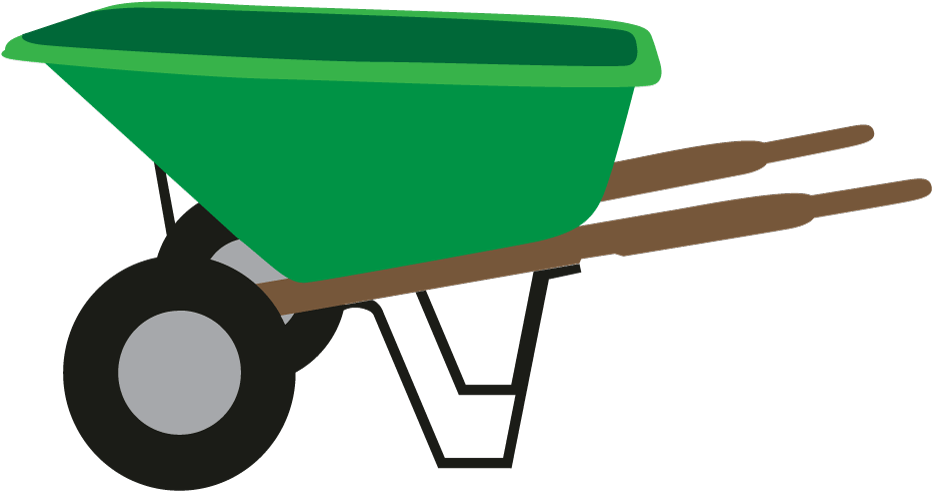 Green Wheelbarrow Vector Illustration