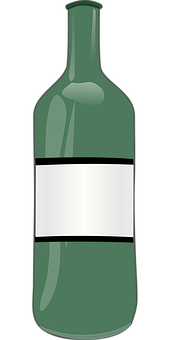 Green Wine Bottle Vector Illustration