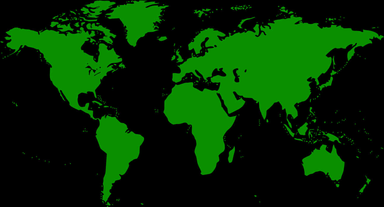 Green World Map Silhouette