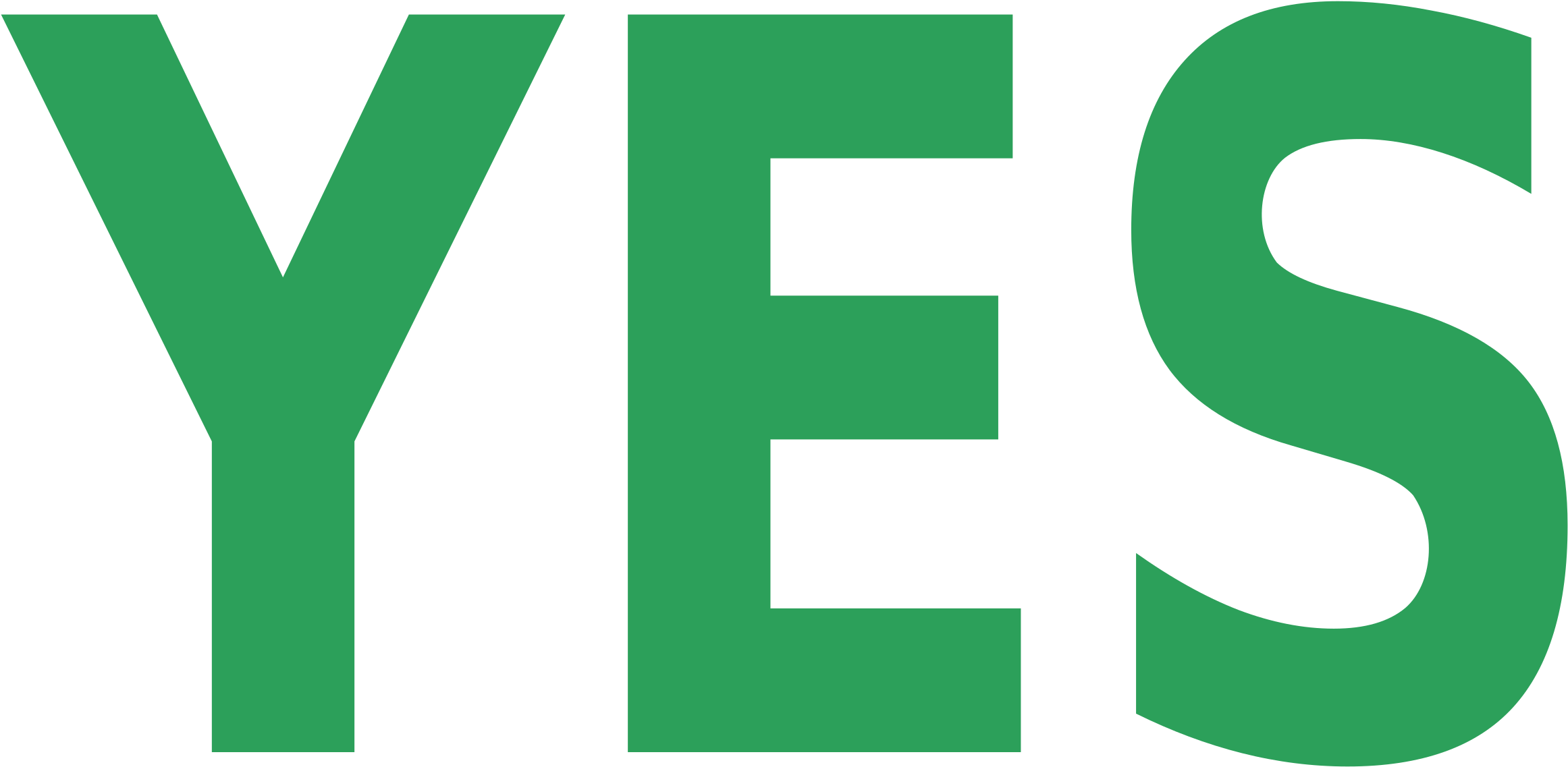 Green Y E S Text Graphic