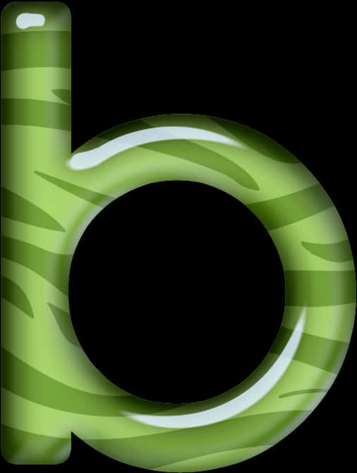 Green Zebra Stripe Letter D