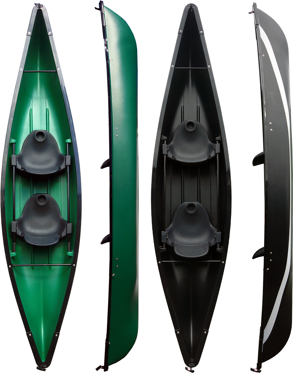 Greenand Black Canoe Comparison