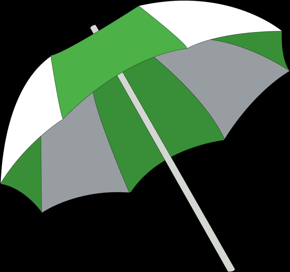 Greenand Gray Striped Umbrella