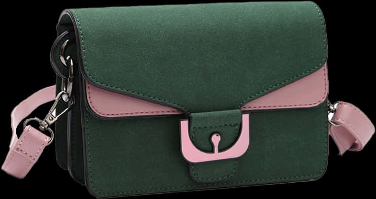 Greenand Pink Ladies Crossbody Bag