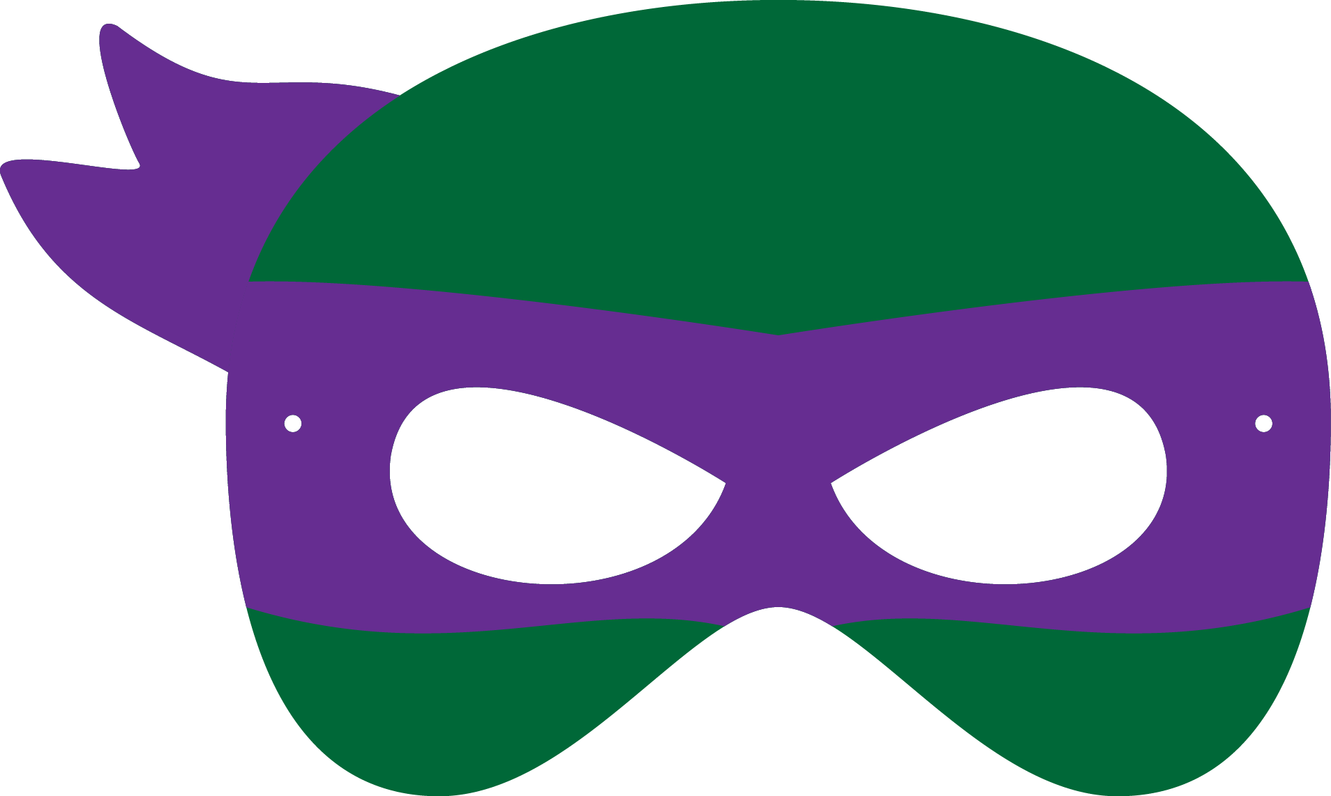 Greenand Purple Ninja Mask