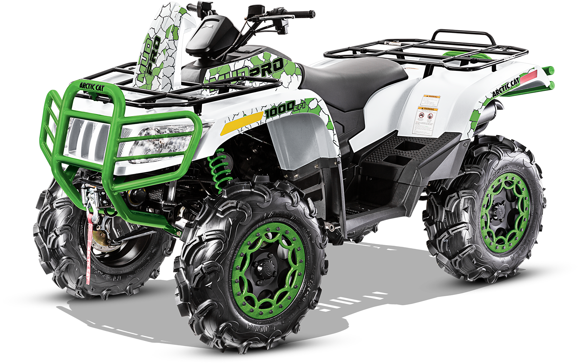 Greenand White A T V Offroad Vehicle