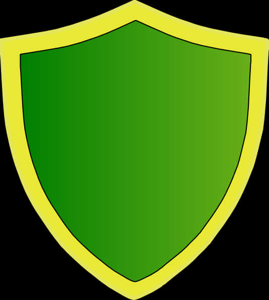 Greenand Yellow Heraldic Shield