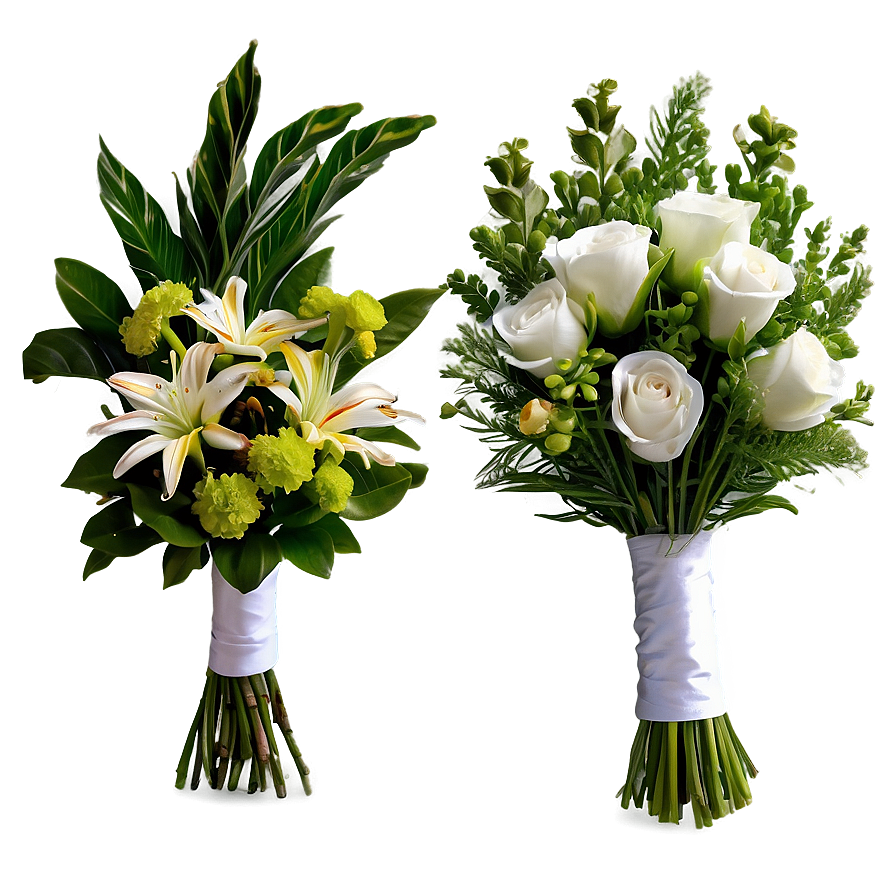 Greenery Wedding Bouquets Png Are32