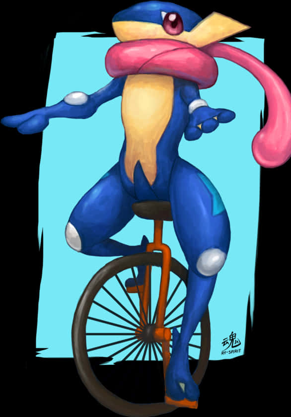 Greninja Unicycle Artwork