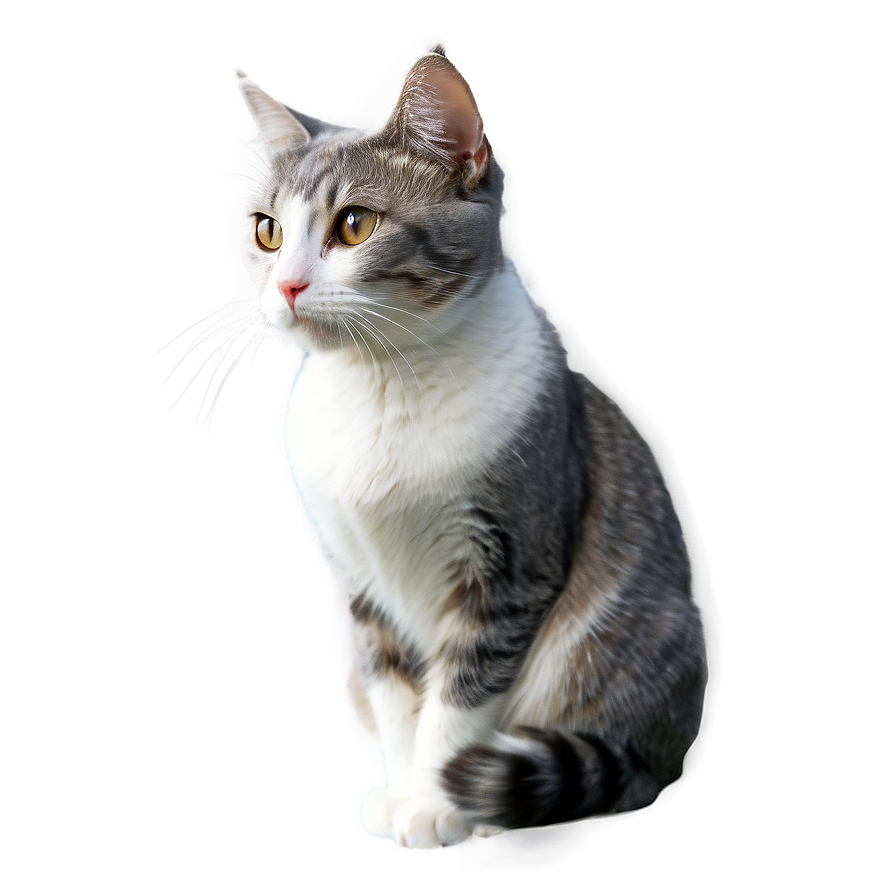 Grey And White Cat Png Pfn15