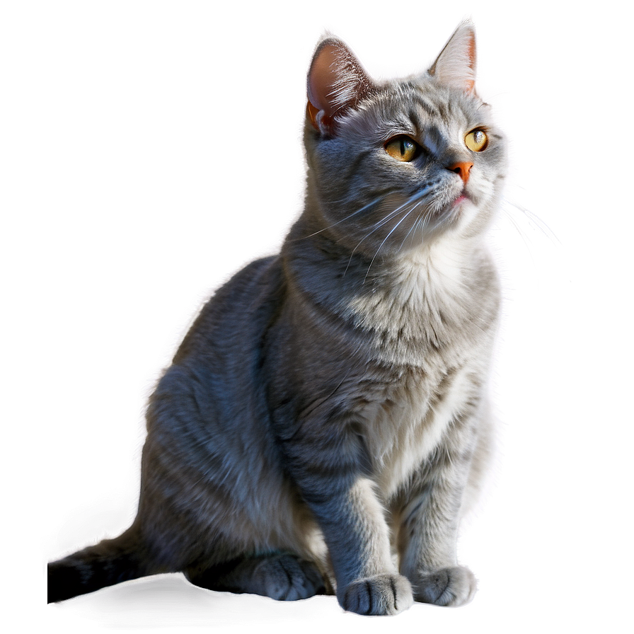 Grey Cat In Sunlight Png Pqq3