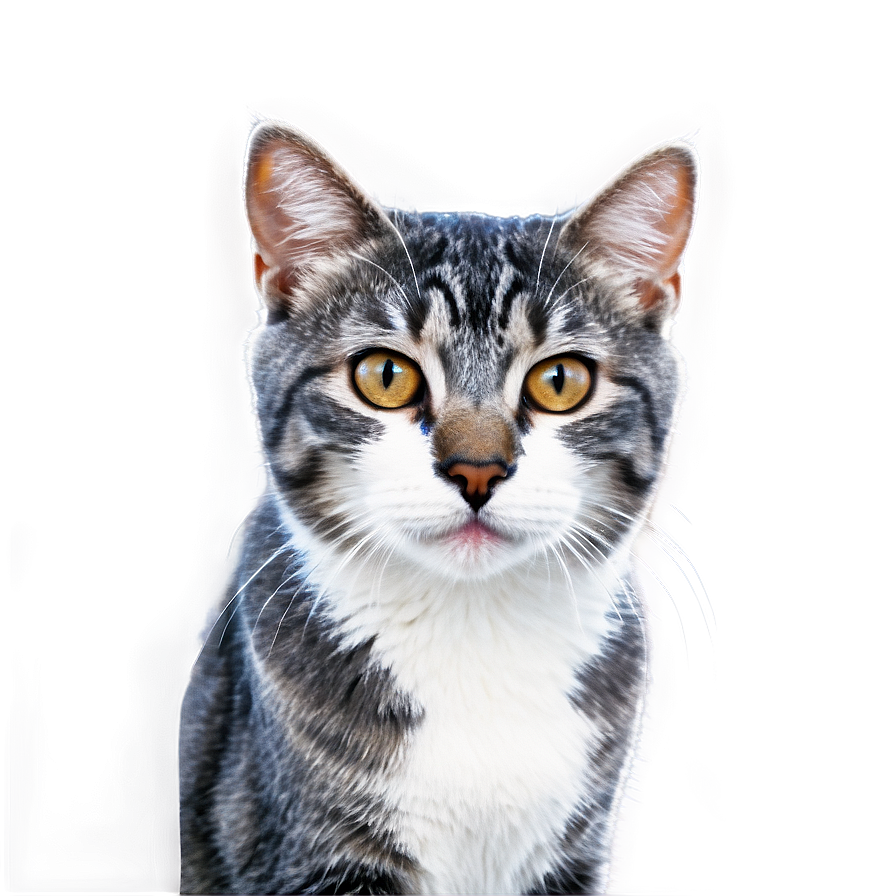 Grey Cat On White Background Png Gjs