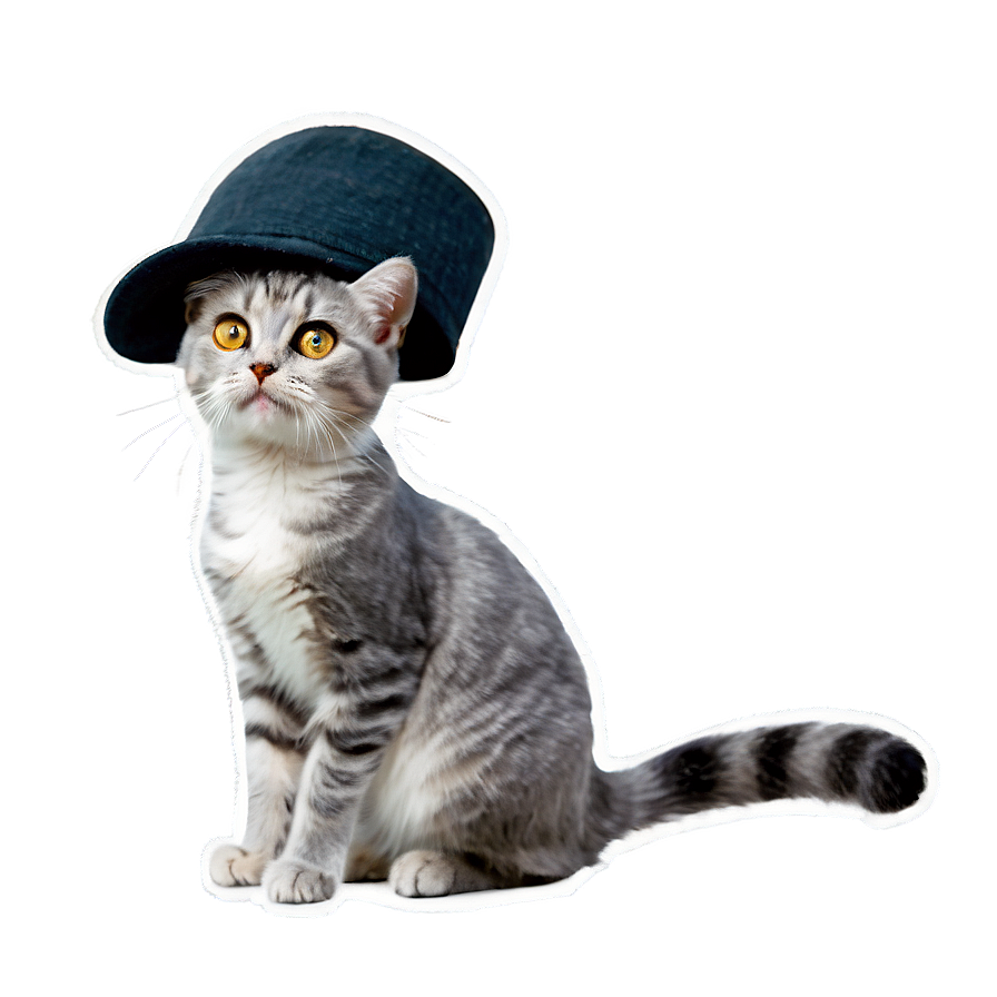 Grey Cat With Hat Png Dcb95