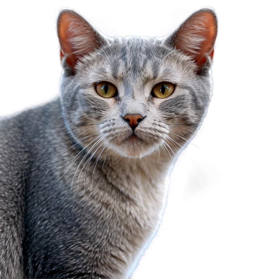 Grey Cat With Pink Nose Png Odu