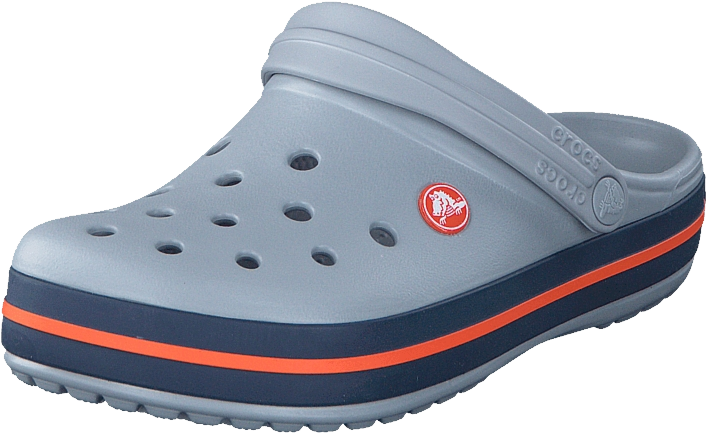 Grey Crocswith Redand Blue Stripes