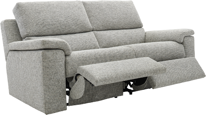 Grey Fabric Recliner Sofa