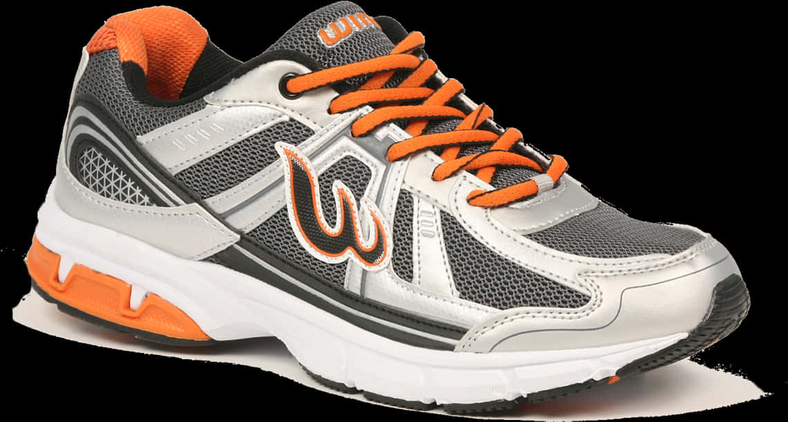 Grey Orange Sporty Running Shoe