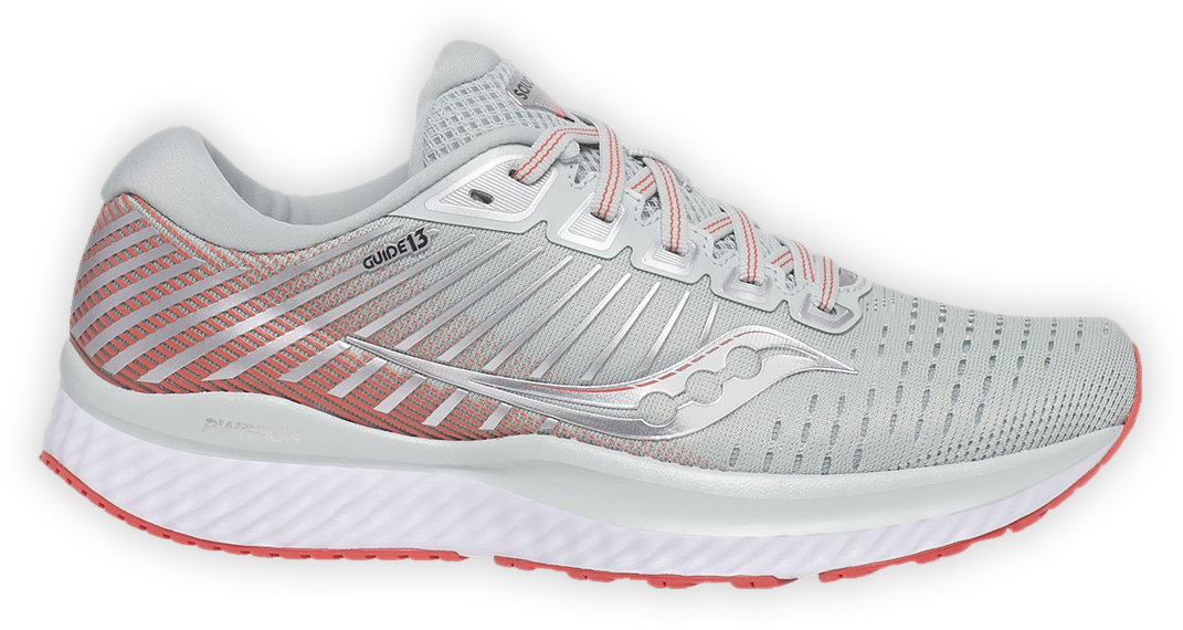 Greyand Coral Running Shoe