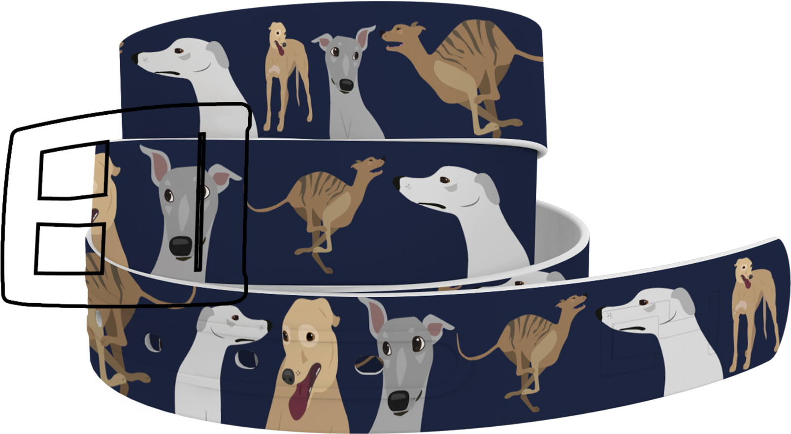 Greyhoundand Kangaroo Belt Design