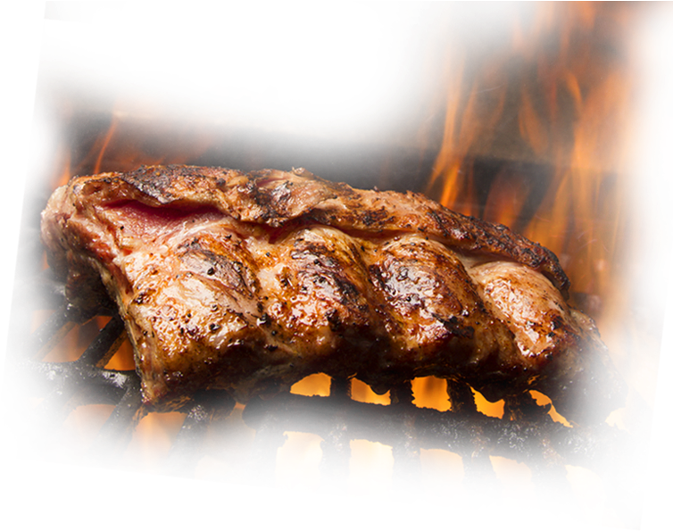 Grilled Ribs Over Open Flame