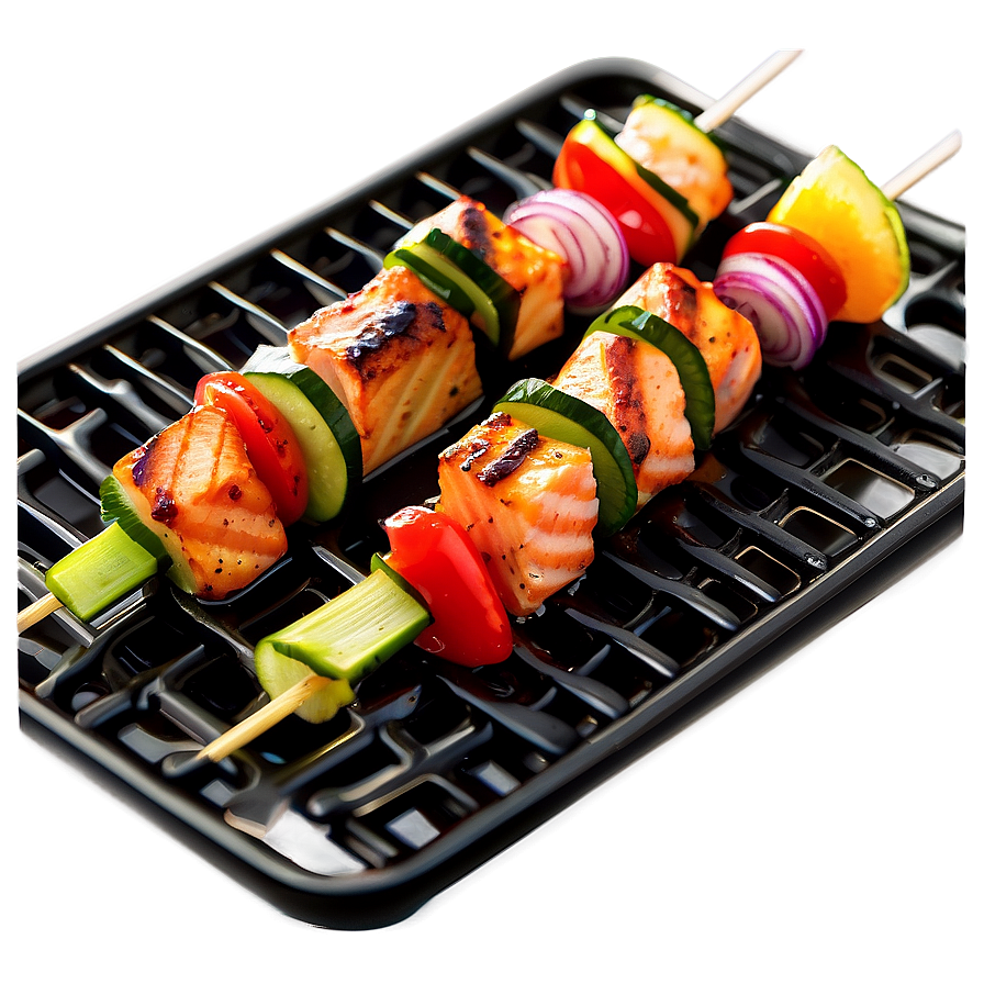 Grilled Salmon Kabobs Png Vgm