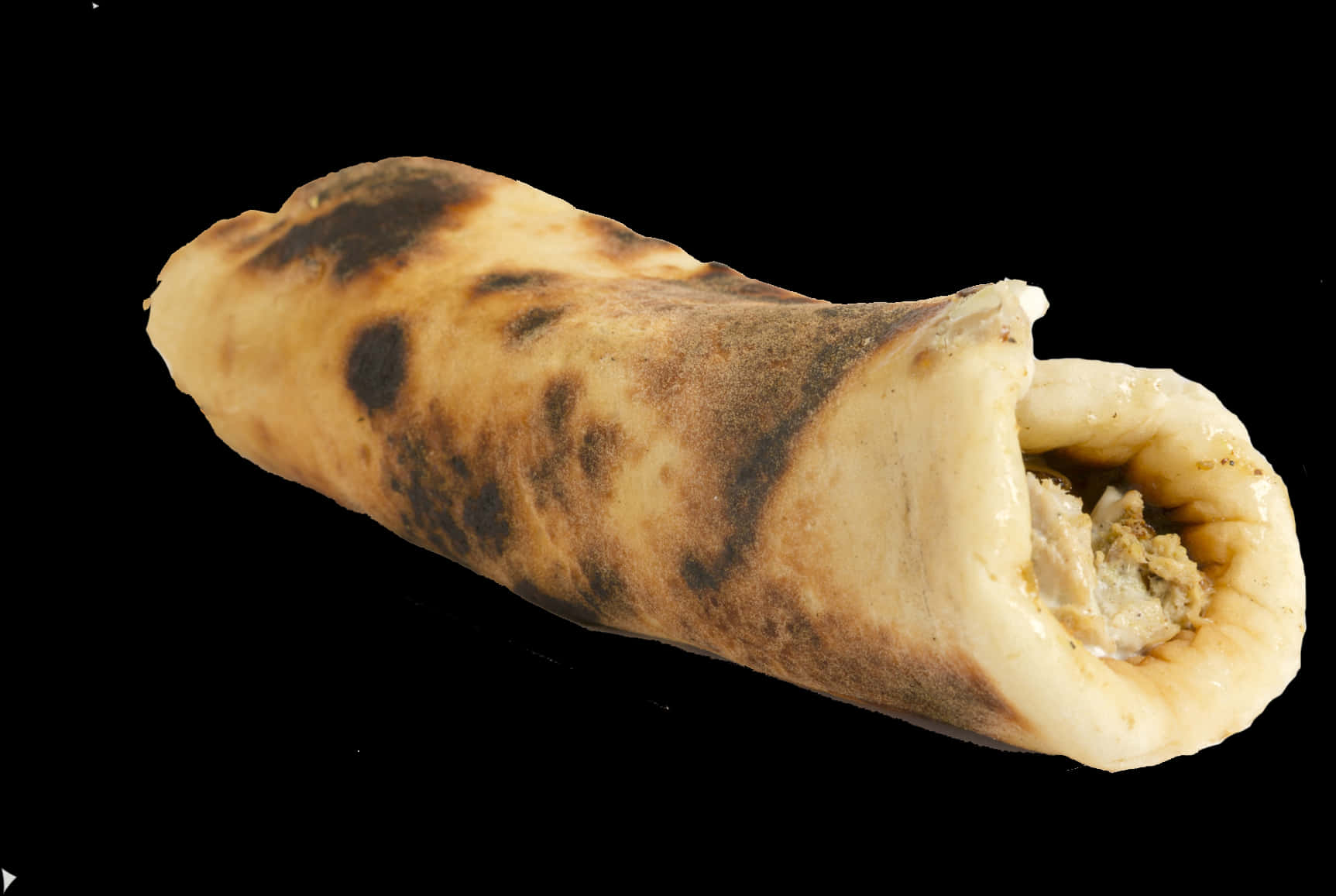 Grilled Shawarma Wrap Black Background