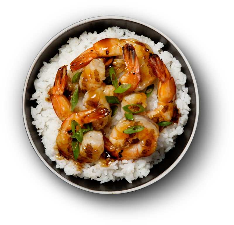 Grilled Shrimp Over Rice Bowl