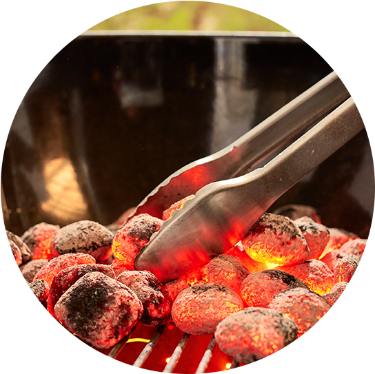 Grilling Charcoal Briquettes Tongs