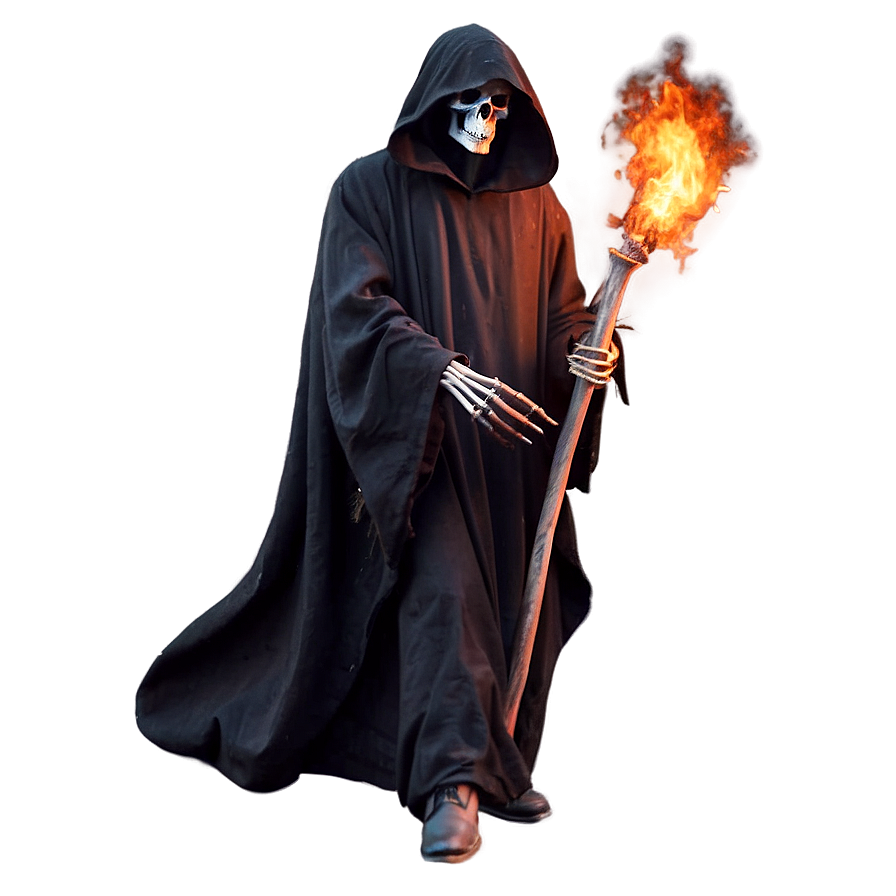Grim Reaper In Flames Png Flg7