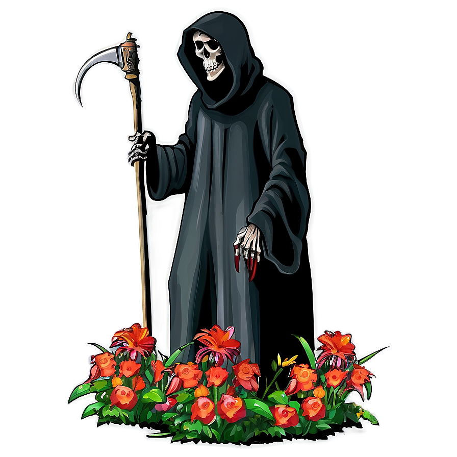 Grim Reaper In Garden Png Rtv27