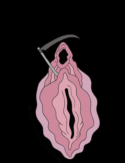 Grim Reaper Pink Robe Illustration