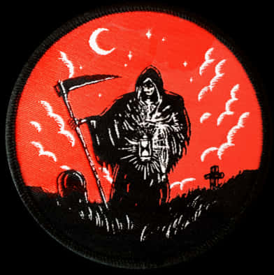 Grim Reaper Red Moon Patch