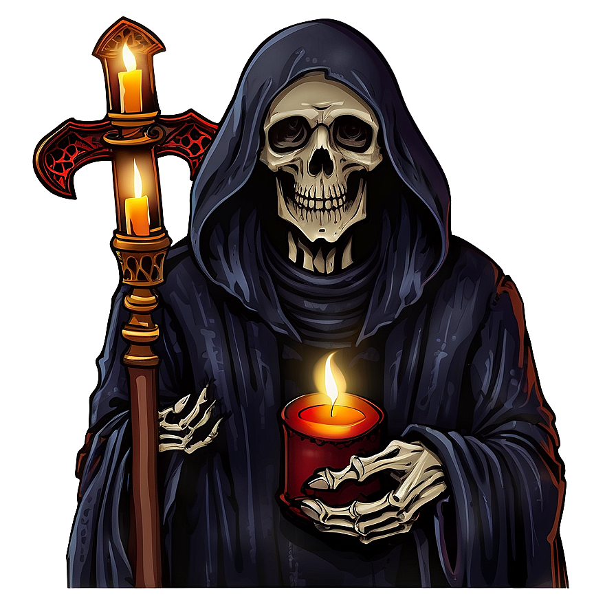 Grim Reaper With Candle Png 05062024