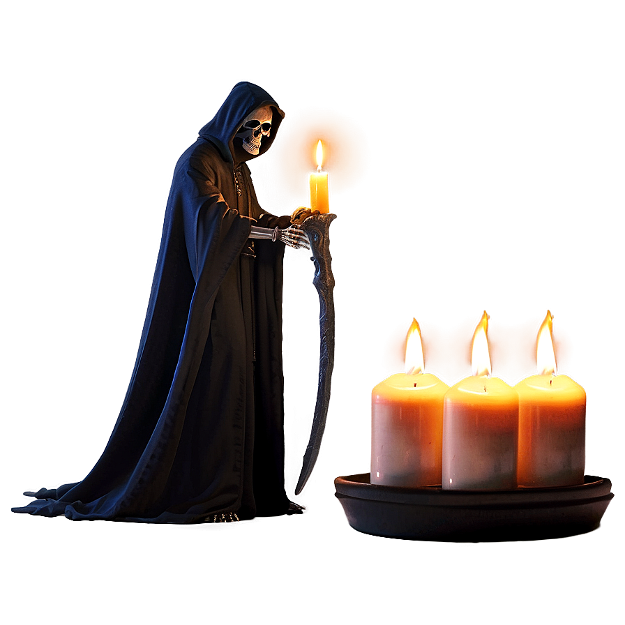 Grim Reaper With Candle Png 05062024
