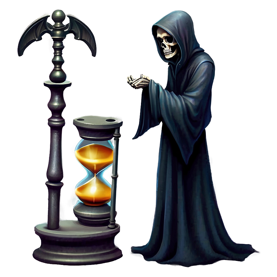 Grim Reaper With Hourglass Png 05062024