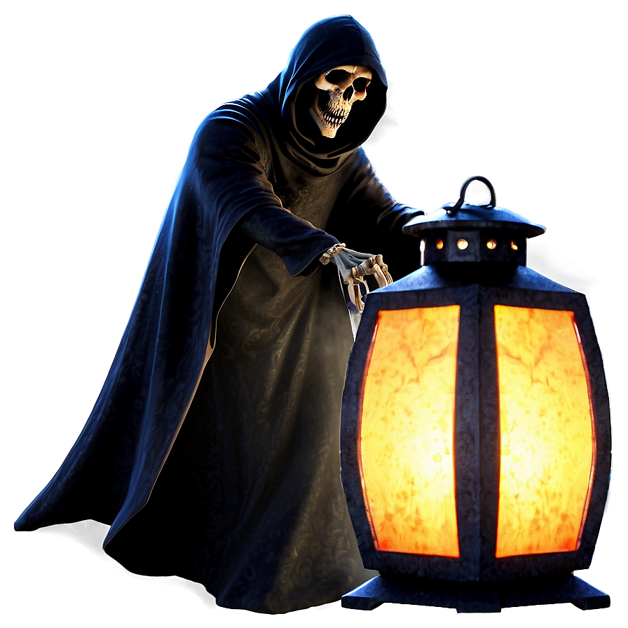 Grim Reaper With Lantern Png 05062024