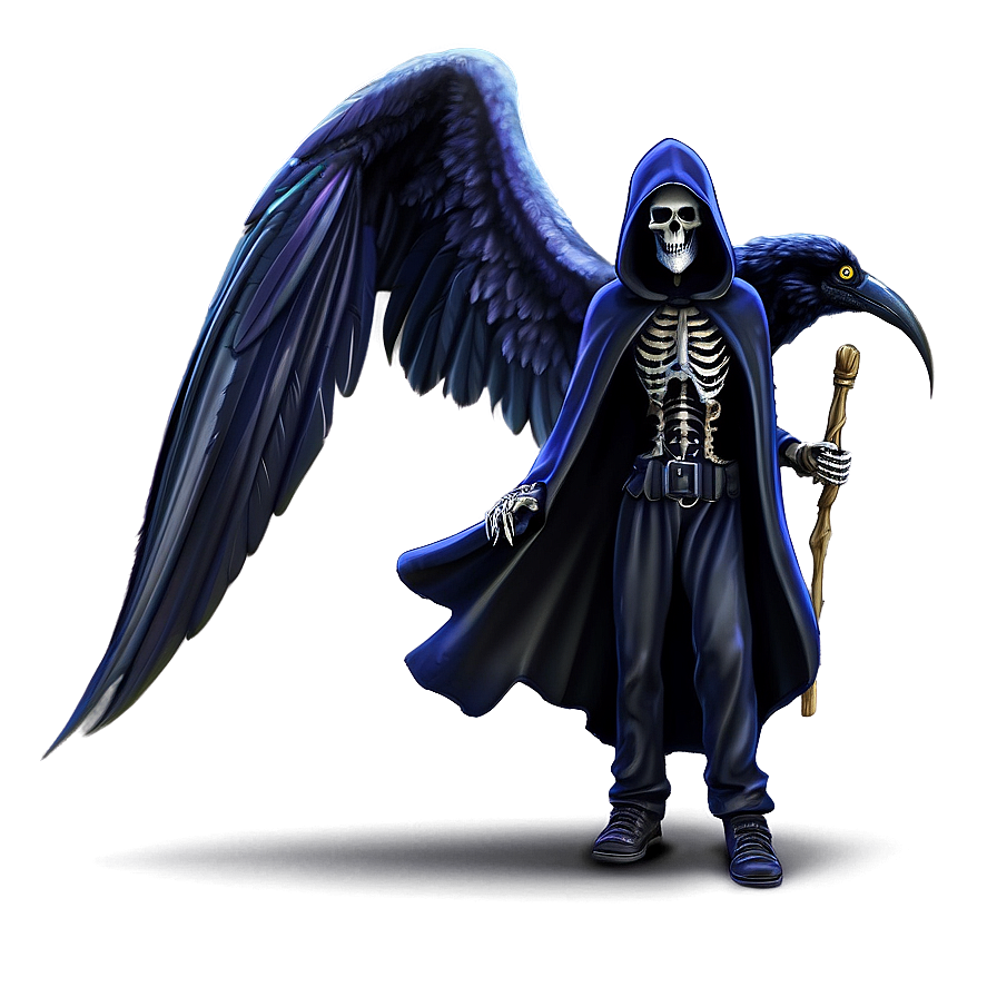 Grim Reaper With Raven Png Jjg
