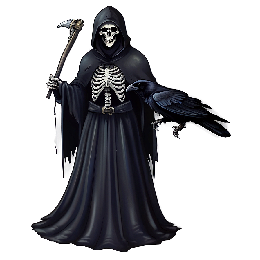 Grim Reaper With Raven Png Mpg52