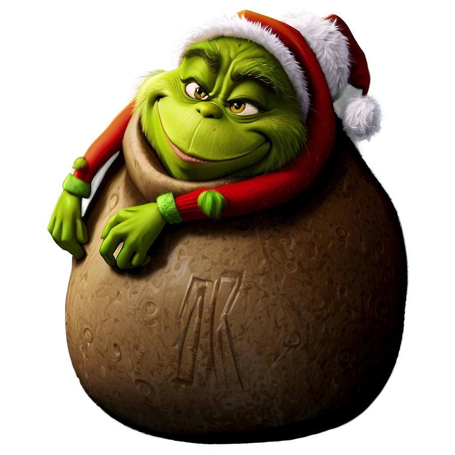 Grinch Christmas Sack Png 06132024