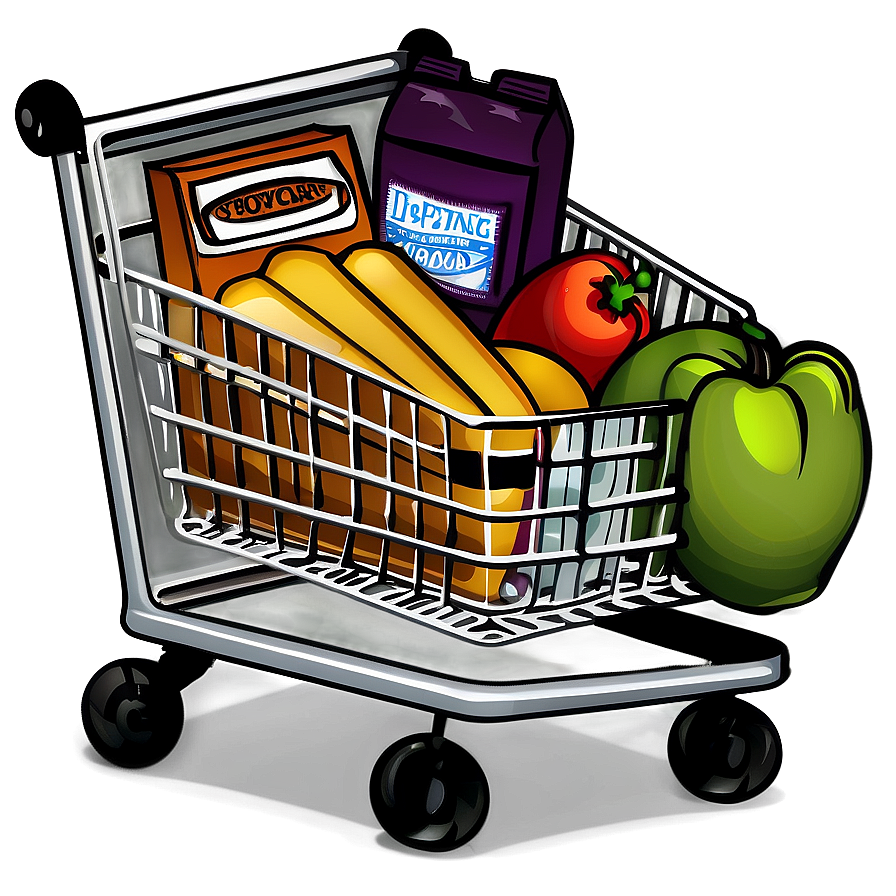 Grocery Cart Clipart Png 06282024