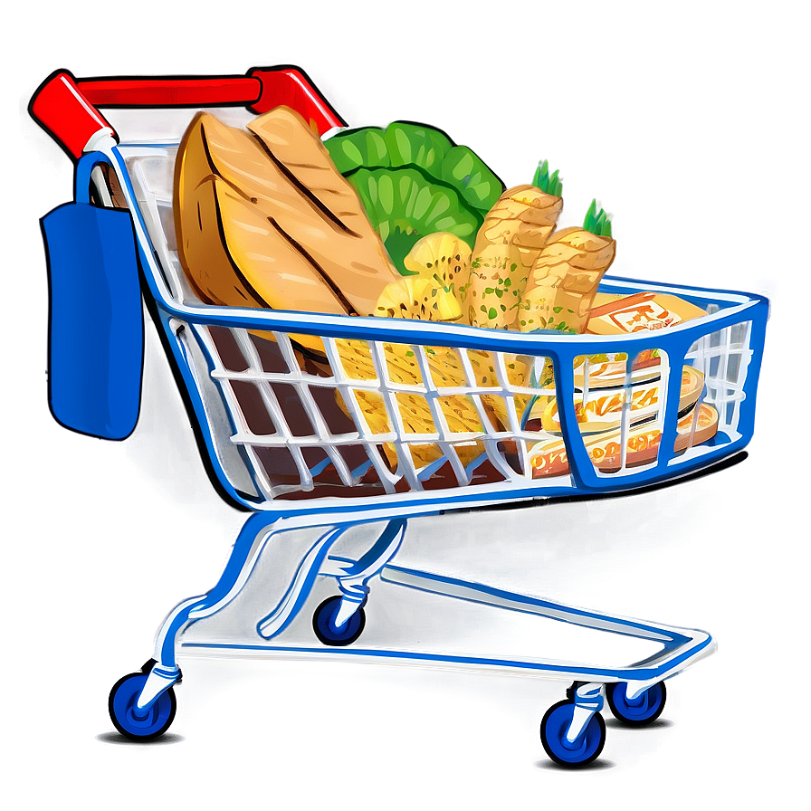 Grocery Cart With Food Png Aml88