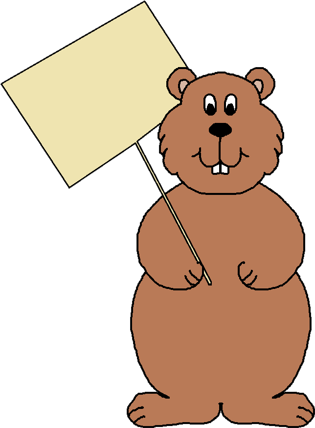 Groundhog Holding Blank Sign