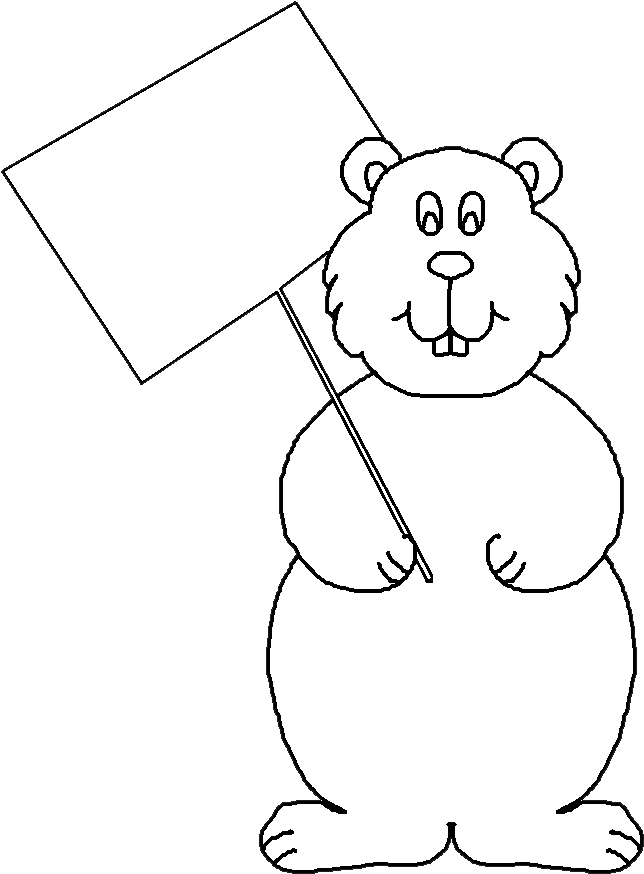 Groundhog Holding Blank Sign Illustration