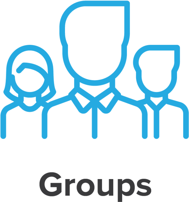 Group Icon Blue Outline