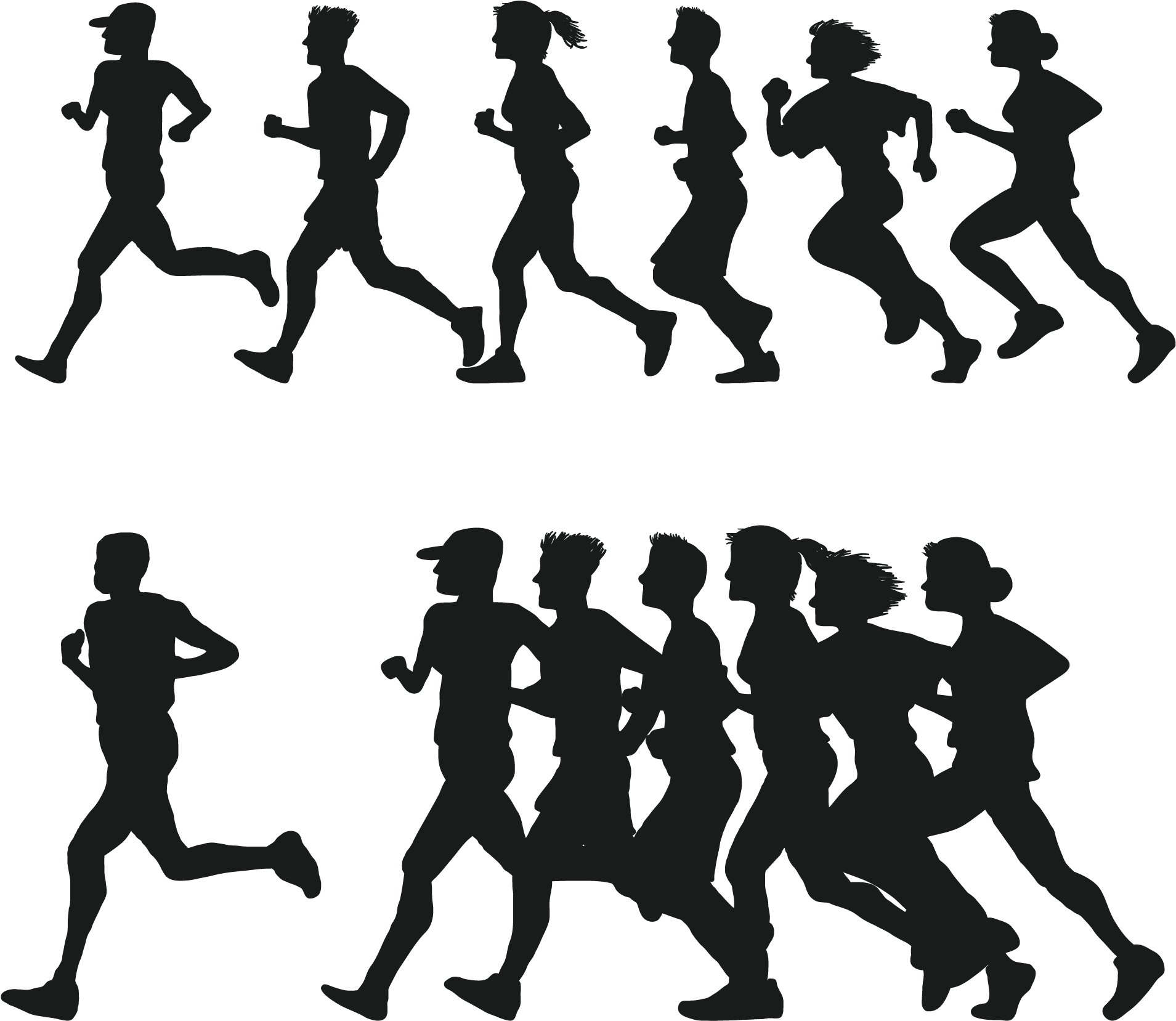 Group Runners Silhouette