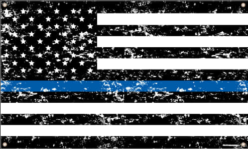 Grunge American Flag Thin Blue Line